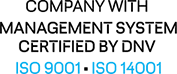 Logotyp för godkänd certifiering ISO 9001 och ISO 14001